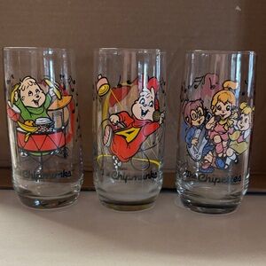 Chipmunks vintage glasses! Set of 3
